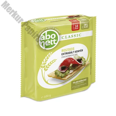 Extrudált kenyér ABONETT Classic teljes kiörlésű rozsos 100 g