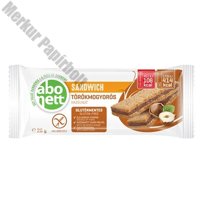 Extrudált kenyér ABONETT Sandwich gluténmentes törökmogyoróval 26 g