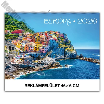 Falinaptár REALSYSTEM 460x320mm fekvő Európa 2026.