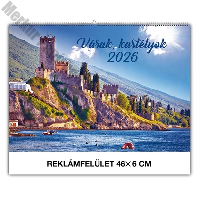 Falinaptár REALSYSTEM 460x320mm fekvő Várak kastélyok 2026.