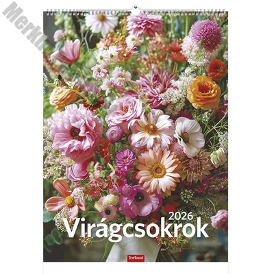Falinaptár TOPTIMER T093 310x420mm álló Virágcsokrok 2026.