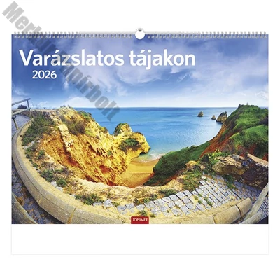 Falinaptár TOPTIMER T093 420x310mm fekvő Varázslatos tájakon 2026.