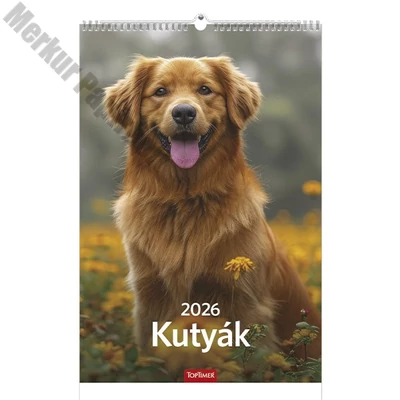 Falinaptár TOPTIMER T094 220x330mm álló Kutyák 2026.