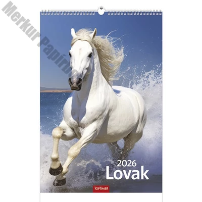 Falinaptár TOPTIMER T094 220x330mm álló Lovak 2026.