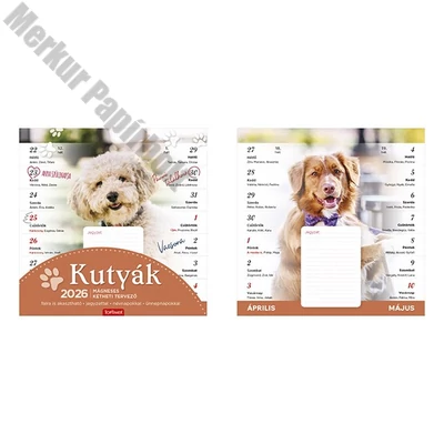 Falinaptár mágneses TOPTIMER T090 220x220mm Kutyák 2026.