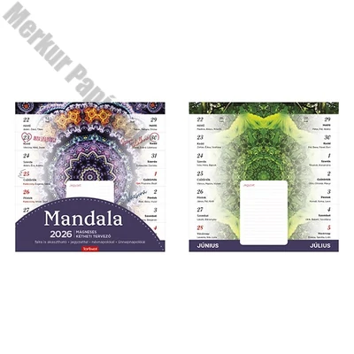 Falinaptár mágneses TOPTIMER T090 220x220mm álló Mandala 2026.