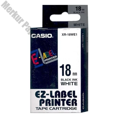Feliratozó szalag CASIO XR-18WE1 18mmx8m fehéren fekete