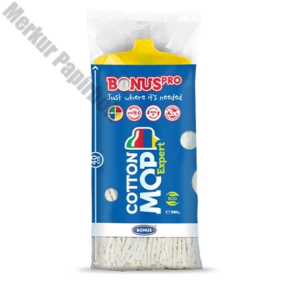 Felmosó pótfej BONUS CottonMop expert HoReCa HACCP 350 g sárga