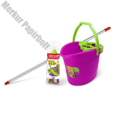 Felmosó szett BONUS lila-zöld vödör 18L+130cm alukróm nyél + micromop pótfej