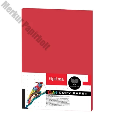 Fénymásolópapír színes OPTIMA A/4 80 g piros 100 ív/csomag
