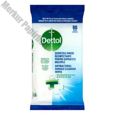 Fertőtlenítő törlőkendő DETTOL 80 darabos