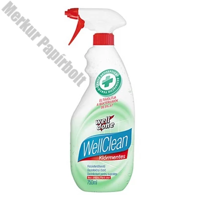 Fertőtlenítőszer WELL DONE Well Clean klórmentes szórófejes 750 ml