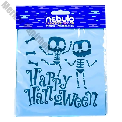 Festősablon NEBULO műanyag lap halloween csontok