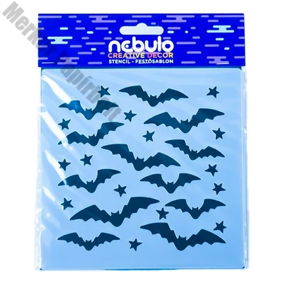 Festősablon NEBULO műanyag lap halloween denevér