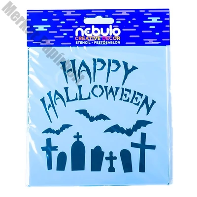 Festősablon NEBULO műanyag lap halloween temető
