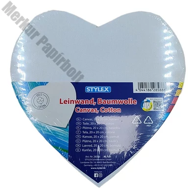 Festővászon STYLEX 20x20 cm szív alakú