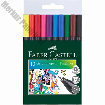 Filctoll FABER-CASTELL Grip 0,4 mm 10 darabos