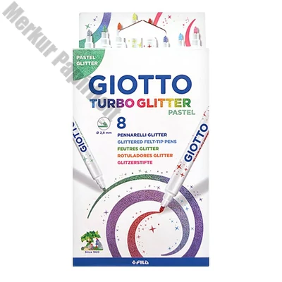 Filctoll GIOTTO Turbo Glitter csillámos pasztell 8 darabos