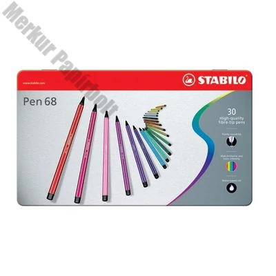 Filctoll STABILO Pen 68 30 darabos fém dobozban