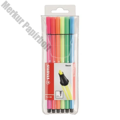 Filctoll STABILO Pen 68 neon 6 darabos