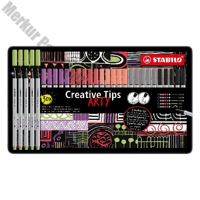 Flictoll STABILO Cretive Tips Arty Pasztell fémdobozos 30 darabos