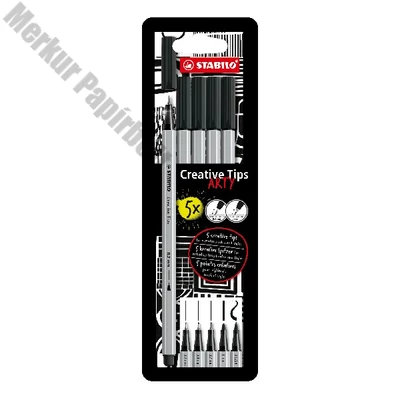 Flictoll STABILO Cretive Tips Arty black 5 darabos