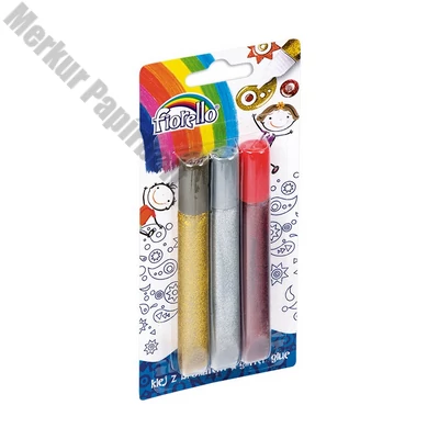 Ragasztó folyékony FIORELLO GR-BK13B3 glitteres 3x13 ml arany ezüst piros