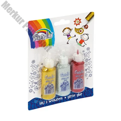 Ragasztó folyékony FIORELLO GR-BK20B3 glitteres 3x20 ml arany ezüst piros