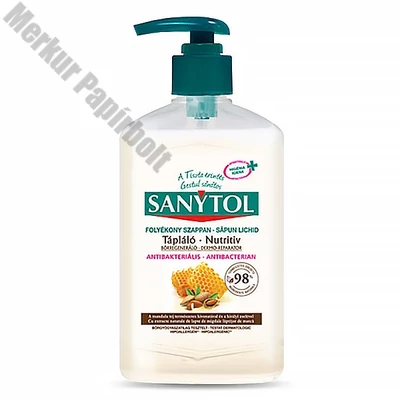 Folyékony szappan SANYTOL antibakteriális mandulatej és méhpempő 250ml