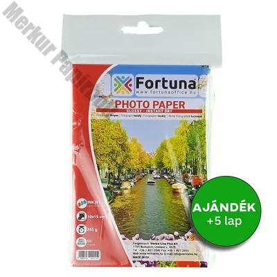 Fotópapír FORTUNA 10x15 inkjet fényes 255 g 50 íves