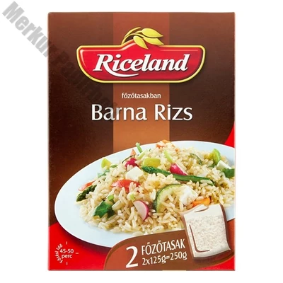 Főzőtasakos rizs RICELAND Barna 2x125 g