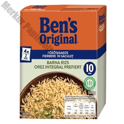 Főzőtasakos rizs UNCLE BEN`S barna 4x125 g