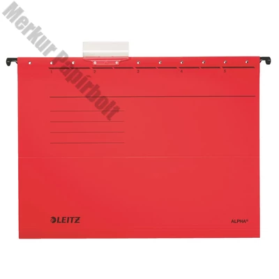 Függőmappa LEITZ Alpha Standard A/4 karton piros 25 darabos