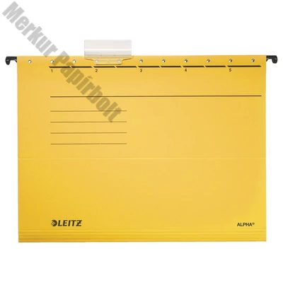 Függőmappa LEITZ Alpha Standard A/4 karton sárga 25 darabos
