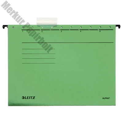Függőmappa LEITZ Alpha Standard A/4 karton zöld 25 darabos