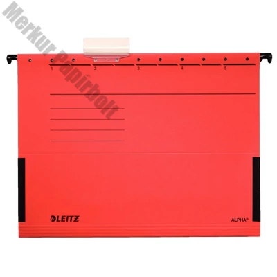 Függőmappa oldalvédelemmel LEITZ Alpha Standard A/4 karton piros 25 darabos