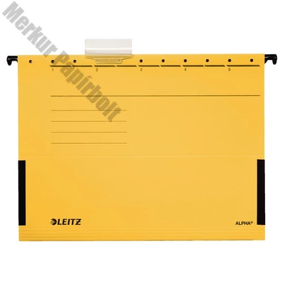 Függőmappa oldalvédelemmel LEITZ Alpha Standard A/4 karton sárga 25 darabos
