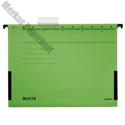 Függőmappa oldalvédelemmel LEITZ Alpha Standard A/4 karton zöld 25 darabos