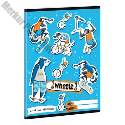 Füzet kockás ARS UNA A/5 32 lapos 27-32 Wheelz