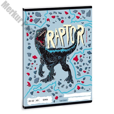 Füzet ARS UNA A/5 32 lapos sima 20-32 Raptor