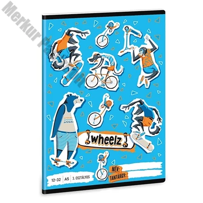 Füzet vonalas ARS UNA A/5 32 lapos 12-32 3. osztályos Wheelz