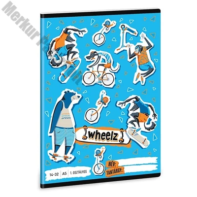 Füzet vonalas ARS UNA A/5 32 lapos 14-32 1. osztályos Wheelz