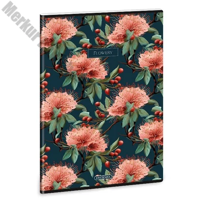 Füzet vonalas ARS UNA A/4 40 lapos Extra kapcsos Flowery Green