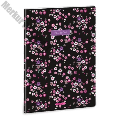 Füzet vonalas ARS UNA A/4 40 lapos Extra kapcsos Pearl Blossom Black