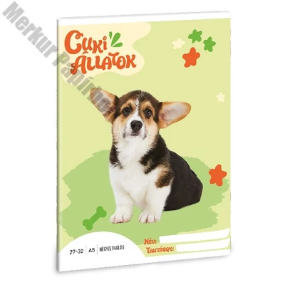 Füzet kockás ARS UNA A/5 32 lapos 27-32 Cuki-Welsh corgi