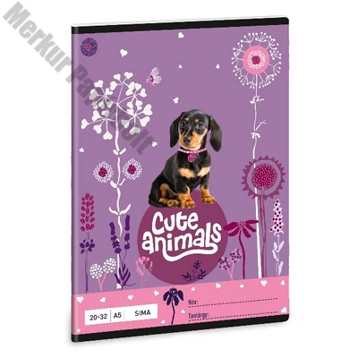 Füzet ARS UNA A/5 32 lapos sima 20-32 Cute Animals-Puppy