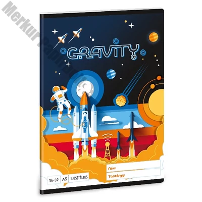 Füzet vonalas ARS UNA A/5 32 lapos 14-32 1. osztályos Gravity