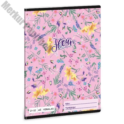 Füzet ARS UNA A/5 32 lapos vonalas 21-32 Fleur