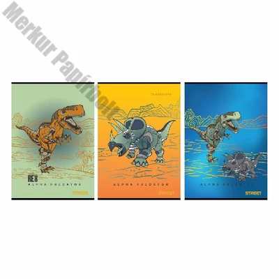 Füzet vonalas STREET A/5 54 lapos Dinosaur margóval