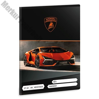Füzet kockás ARS UNA A/5 32 lapos 27-32 Lamborghini narancssárga